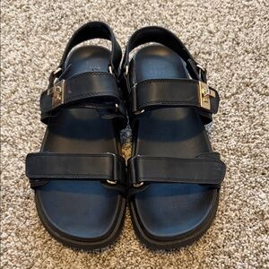 A New Day Black Sandals with Buckle Detail